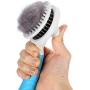 HUTLON Dog Brush Cat Brush No Pull Dog Grooming Brushes Dog Hair Brush，Poodle Comb Self Cleaning Slicker Brush Pet Brush Long or Short Hair Skin-Friendly Rabbit Comb Metal Comb