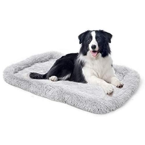 amorus Dog Bed Mat, Soft Plush Dog Crate Mat, Washable Warming Rectangle Dog Bed Pad for Medium Large Dogs (36x23inch)