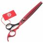 Purple Dragon 8.0 inch Professional Pet Grooming Scissors - Dog Chunker Shears - Adult Animal Thinning Hair Shears for Pet Groomer or Family DIY