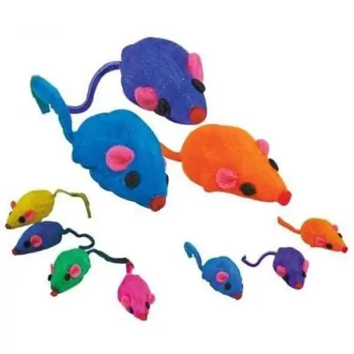 Rainbow Rattling Mice - Bag of 20 - Cat Fun Toy by Cat Mat Rainbow Rattling Mice - Bag of 20 - Cat Fun Toy by Cat Mat