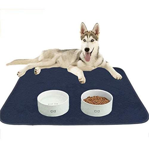 KOOLTAIL Waterproof Dog Food Mat Non-Slip 2 Pack - Absorbent Dog Bowl Mat Large Dogs Feeding Mat Washable Puppy Pee Pads for Dogs Doggy Cats Reusable
