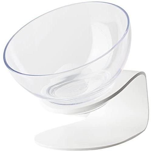 Creation Core Stylish Transparent Slanted Tilted Cat Bowl Cat Slow Feeder