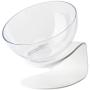 Creation Core Stylish Transparent Slanted Tilted Cat Bowl Cat Slow Feeder