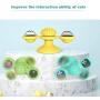 WWYM 3 in 1 Pet Interactive Toys - Scratching Tickle Hair Brush, Clean Tooth Brush, Windmill Turntable Teasing Cat Toy,Yellow