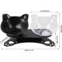 ljfjf Raised Cat Bowls, 15° Tilted Anti-Slip Transparent and Black Cat Food Water Bowl, Double Cat Bowl with Stand, Detachable Pet Feeding Bow Easy to Clean for Cats and Small Dogs (Color : -)