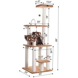 Armarkat A6403 Classic Cat Tree with Basket, 64'', Chocolate