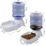 DR.DUDU Cat Dog Automatic Feeding Dispenser & Water Bowl - Large Capacity Automatic Feeding Food Water Dispenser Drinking Fountain for Pets, Square