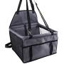 Pet Car Booster Seat For Dog Cat Portable And Breathable Bag With Seat Belt Dog Carrier Safety Stable For Travel Look Out,With Clip On Leash And Storage Pockage (Grey)