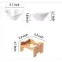 ikjuh Ceramic Cat Bowl with Wood Stand Pet Bowl Heart Shaped Easy Clean 15°Raised Spine Protection Skid Resistance ikjuh Ceramic Cat Bowl with Wood Stand Pet Bowl Heart Shaped Easy Clean 15°Raised Spine Protection Skid Resistance