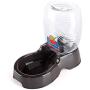 Flexzion Pet Water Dispenser Station, Black (1/4 Gallon) Auto Replenish Gravity Waterer Drinking Fountain Bottle Bowl Dish Portable Stand for Small Dog Cat Animal