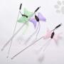 ocijf179 Cat Teaser Pet Cat Kitten Teaser Butterfly Play Stick Rod Wand Scratch Interactive Toy - Green