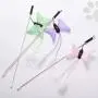 ocijf179 Cat Teaser Pet Cat Kitten Teaser Butterfly Play Stick Rod Wand Scratch Interactive Toy - Green