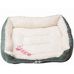 Happycare Textiles Rectangle Dog Paw Embroidery Pet bed with Dog bone toys sets