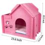 GEX Cat House Indoor Condos Felt Furniture Large Box 23.6 x 15.6 x 20.5Inch with Windows for Pets/Cats with Soft Cat Bed Mat (Pink)