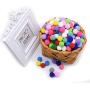ZYYRT Felt Wool Cat Toys Ball 70Pcs Kitten Small Assorted Colorful Soft Felted Fabric Balls for Cat Lovers