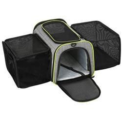 COVONO Expandable Pet Carrier for Cats, Dogs and Small Animals, Portable Pet Travel Carrier, Airline Approved, Soft Sided, Foldable, Steel Frame, 3 Open Doors, Big Space