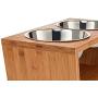 Premium 7'' Elevated Dog and Cat Pet Feeder, Double Bowl Raised Stand Comes with Extra Two Stainless Steel Bowls. Perfect for Dogs and Cats.