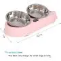 UPSKY Double Dog Cat Bowls Double Premium Stainless Steel Pet Bowls with Cute Modeling Pet Food Water Feeder