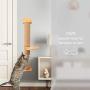 Odoland Cat Activity Tree with Scratching Posts - Wall Mounted Cat Scratching Post Cat Shelves with Solid Wood Steps - Cage Mounted Cat Jute Scratcher Hammock for Indoor