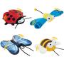 BINGPET Interactive Cat Toys for Indoor Cats - 4 Pack Butterfly, Bee, Beetle for Cat Wand Replacement, Soft Plush Cat Toy with Crinkle Paper, Dragonfly Realistic Insect for Cat Playing or Pole Refill