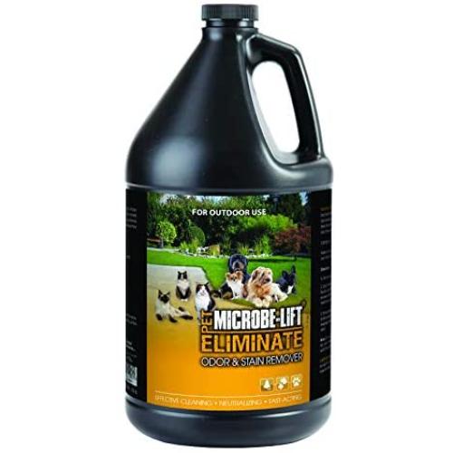 Outdoor Dog Cat Odor & Stain Remover Spray – Eliminate Poop Pee Smell & Clean Urine Markings on Artificial Grass, Astroturf, Deck, Lawn, Runs – Solution Cleans & Disinfects Naturally, Safely at Home