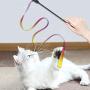 UUME Cute Rainbow Playing Kitten Scratching Training Cat Toy Interactive Stick Tease Cat Rod Pet Supplies(5 Pcs)