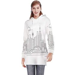 Linear - of Toronto,Womens Sweatshirt Casual Long Sleeve Pullover Hoodie Dress Canada.Flat one line Style - Toronto S