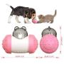 TVMALL Slow Eating Dog Toy Ball Interactive IQ Treat Dispense Dog Toy Tumbler Feeder Pet Cat/Dog Puzzle Training Game Toy Treat Slow Food Ball Easy to Clean Whistle and Garbage Bag (Pink)