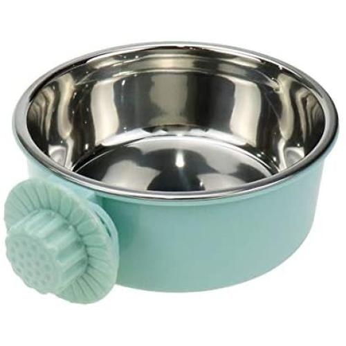 FarBoat Cat Bowl Pet Dogs Food Water Bowl Baking Finish Stainless Steel Non-Slip Rubber Base Feeding Dish for Puppy Kitty Rabbit