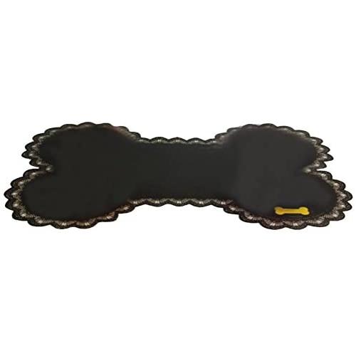 George Jimmy Waterproof Anti- Skid Pets Dog Food Mat Cat Food Mat Pet Supplies - Black