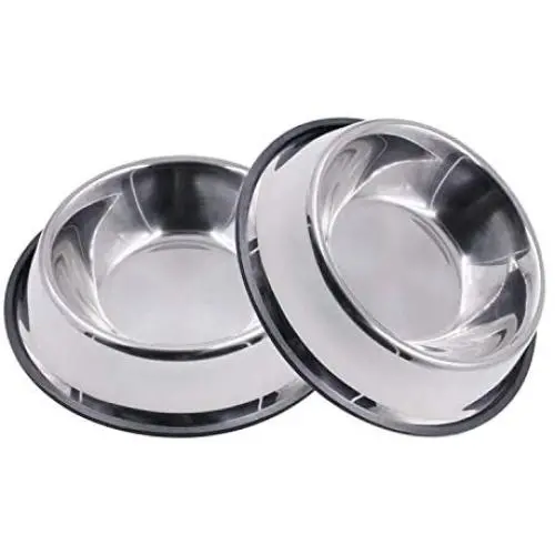 Mlife Stainless Steel Dog Bowl with Rubber Base for Small/Medium/Large Dogs, Pets Feeder Bowl and Water Bowl Perfect Choice (Set of 2) Mlife Stainless Steel Dog Bowl with Rubber Base for Small/Medium/Large Dogs, Pets Feeder Bowl and Water Bowl Perfect Choice (Set of 2)