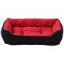 SewForever Durable and Fashionable Pet Cuddle Cushion Dog Sleeping Bed Cat Sleeping Bed, Red and Black, Medium
