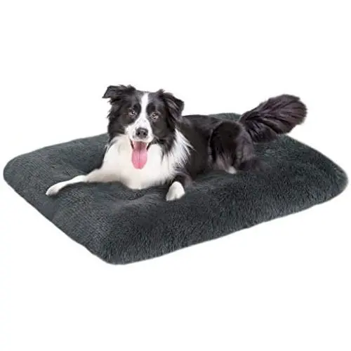 OXS Dog Bed Long Plush Calming Pet Bed, Comfortable Faux Fur Washable Crate Mat with Anti-Slip Backing for Jumbo Large Medium Dogs OXS Dog Bed Long Plush Calming Pet Bed, Comfortable Faux Fur Washable Crate Mat with Anti-Slip Backing for Jumbo Large Medium Dogs