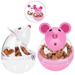Legendog Small Cat Slow Feeder Cat Food Ball Mice Water Droplet Bone Tumbler Shaped Pet Treat Ball Cat Food Toy Ball Pet Food Ball