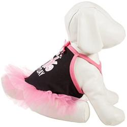 SimplyDog I Cant Wear Everyday Strappy Dog Dress - Black and Pink - Medium