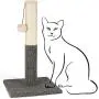 PAWBEE Cat Scratching Post - 20” Kitty Scratch Pole with Natural Sisal Rope and Hanging Ball Toy - Carpet Covered Heavy Anti-tip Base - Sturdy Scratcher Pole Tower for Small Cats and Kittens