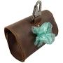 Taco Dog, Poop Bag Pouch Handmade from Full Grain Leather - Convenient Carrier, Clips onto Leash, Dispenser, Easy Cleanup When Walking - All Natural, Lightweight, Accessory - Bourbon Brown
