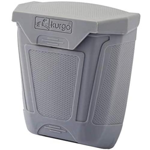 Kurgo Tailgate Dumpster for Dog Garbage & Poop Bags, Magnet Trash Bin for Cars, Attaches to Tailgate/Bumper, Car Waste Basket for Pets, Dog Travel Accessories, Easy to Clean, Charcoal Grey