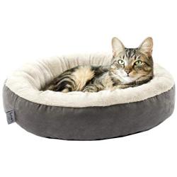 Loves cabin Round Donut Cat and Dog Cushion Bed, 20in Pet Bed For Cats or Small Dogs, Anti-Slip & Water-Resistant Bottom, Super Soft Durable Fabric Pet Supplies, Machine Washable Luxury Cat & Dog Bed