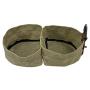 Hide & Drink, Travel Food & Water Double Dog Bowl, Portable Roll Up Heavy Duty Accessories for Pet Lovers Handmade :: Waxed Canvas