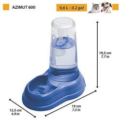 Ferplast Azimut 600 Cat and Dog Water and Food Dispenser, 12.5 x 19 x 19.5 cm, 0.6 Liter, Blue