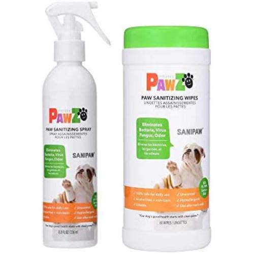 Protex PawZ SaniPaw Dog Paw Sanitizer Spray & SaniPaw Dog Paw Wipes Bundle
