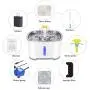 Cat Water Fountain Stainless Steel, 84oz/2.5L Pet Water Fountain with Intelligent Pump and LED Indicator for Water Shortage Alert, Water Level Window