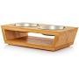 Premium Elevated Dog and Cat Pet Feeder, Double Bowl Raised Stand Comes with Extra Two Stainless Steel Bowls. Perfect for Small Dogs and Cats