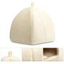 Hollypet Self-Warming 2 in 1 Foldable Cat Bed, Comfortable Triangle Kittens Cave Tent House