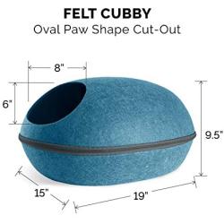 Furhaven Pet - Ottoman and Footstool Living Room Pet House, Felt Cubby Cat Cave Hideaway, and Height Adjustable Kitchen Feeder Stand for Cats and Dogs - Multiple Sizes, Styles, and Colors