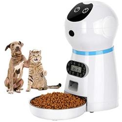 COVONO Automatic Cat Feeder, 3.5L Dog Food Dispenser, up to 4 Meals a Day / Portion Control / Voice Recording / Timer Programmable / Stainless Steel Bowl