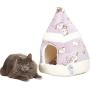 All Fur You Cat Print Cat Cave Bed, Cat House for Indoor Cats, Cubby Cat Hideaway Dome Bed Cat Tent Pod Igloo Pet Cave Cat Home Pet Cubes Felt Warm Cozy Caves Cat Hut Covered Beds Puppy Houses