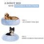 Poohoo Calming Faux Fur Donut Cuddler Dog Bed,Washable Round Cat Bed Pillow Cuddler Gradient Color(23''/30'') for Small Medium Dogs (M 23'', Blue)