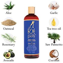 RX4 Dog Cat Shampoo Conditioner - Naturally Organic Oatmeal Aloe Puppy Treatment, Supplies Relief for Smelly Pets, Dry Itchy Skin, No More Scratching,16oz